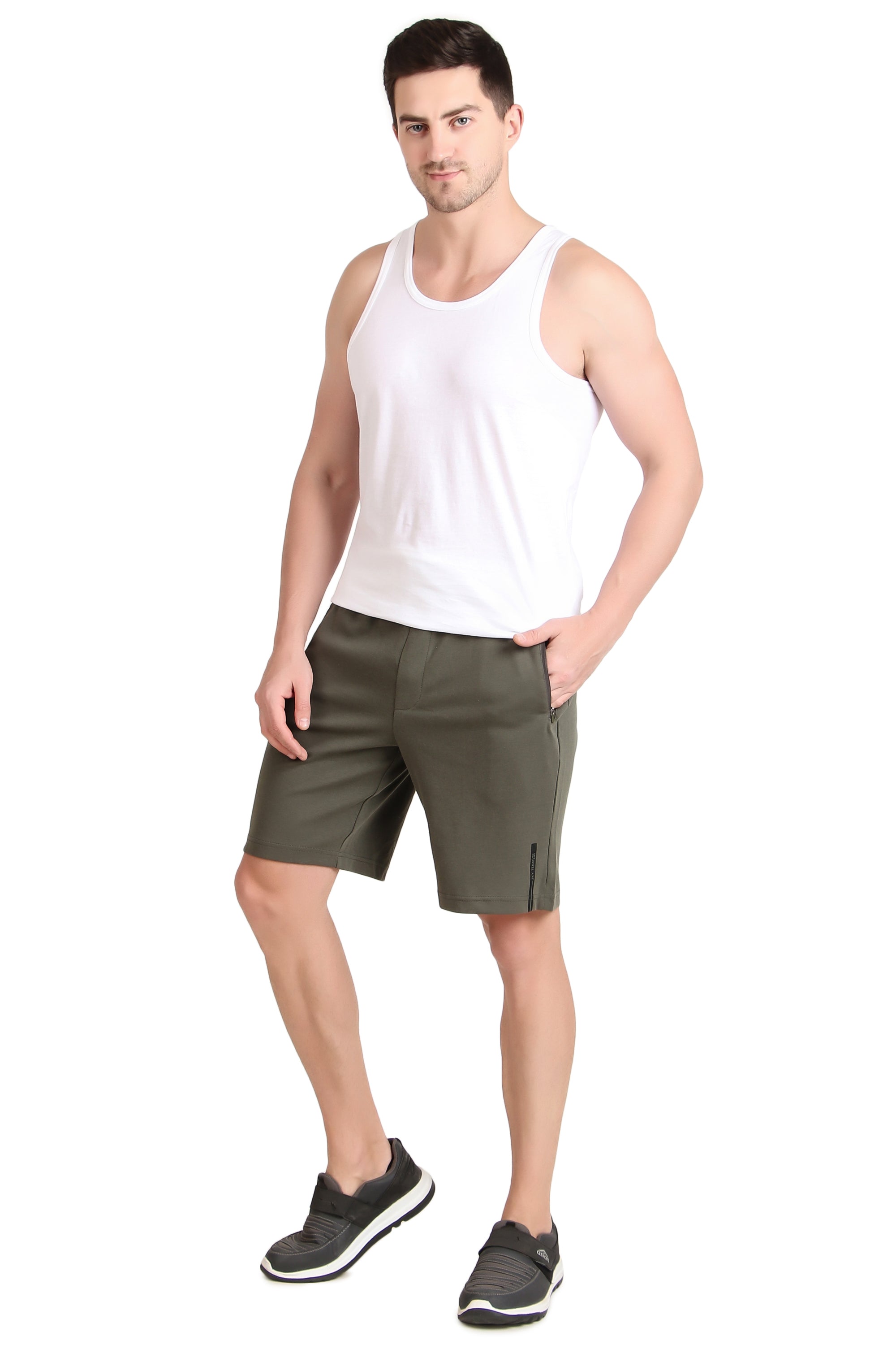 Jockey-AM14 Super Combed Cotton Rich Straight Fit Shorts with Zipper Pockets