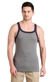 Jockey-US54 Super Combed Cotton Rib Square Neck Gym Vest with Graphic Print