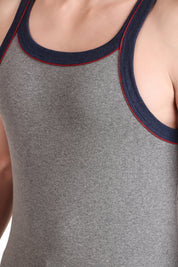 Jockey-US54 Super Combed Cotton Rib Square Neck Gym Vest with Graphic Print