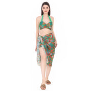 AXTZH-XSWIM3PFDK83286 HIGH WAISTED TROPICAL PRINT SHIORTS  3 PCS SWIMWEAR