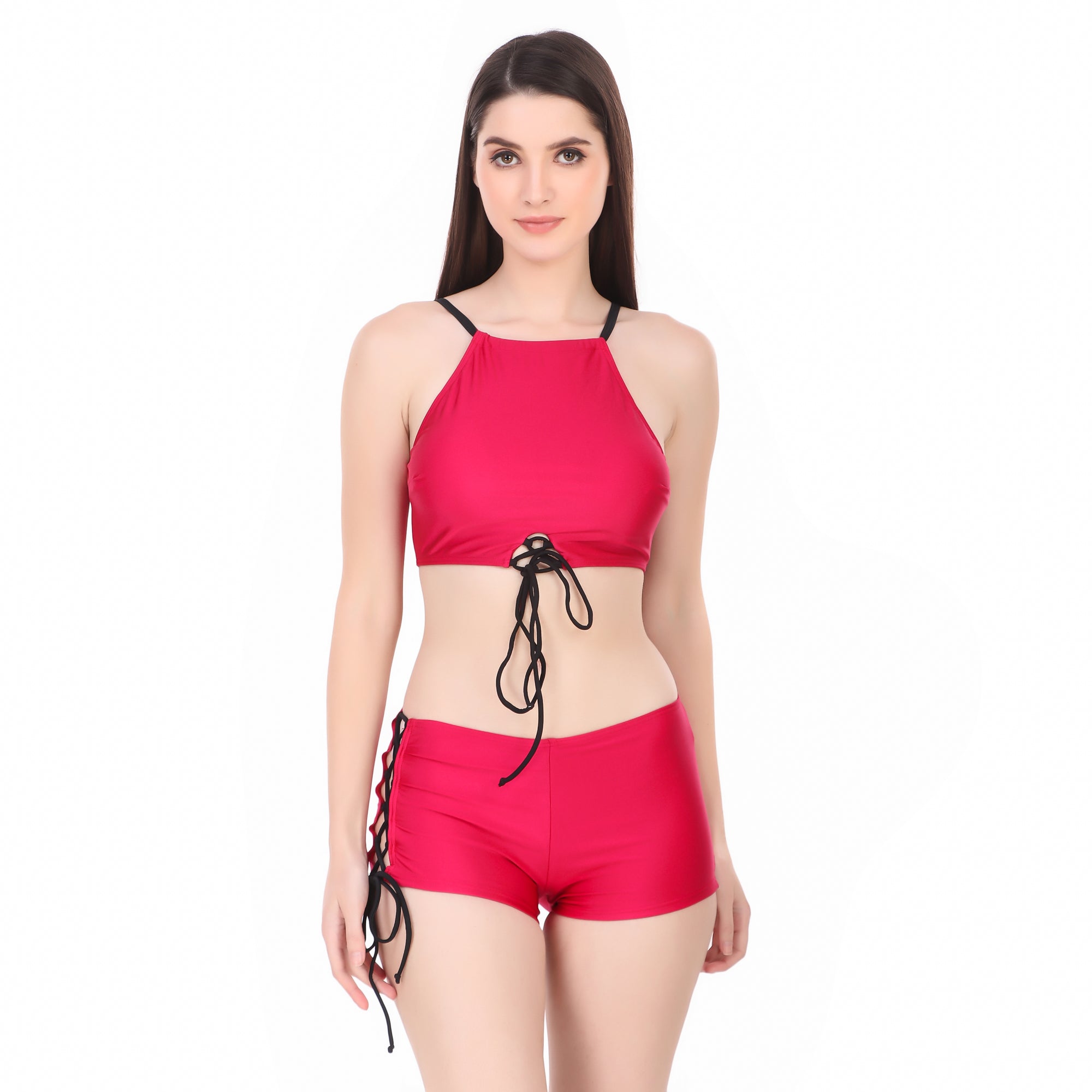 AXTZH-XSWIM3PSDK5901 HIGH WAISTED 3 PCS SWIMWEAR