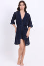 AXTZH Lace Nightwear Set with Robe & Thong NW X5527-NAVY-F11N