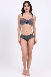 AXTZH Lace-Up Front Seamless Bra XB0238-GRYML-CP301