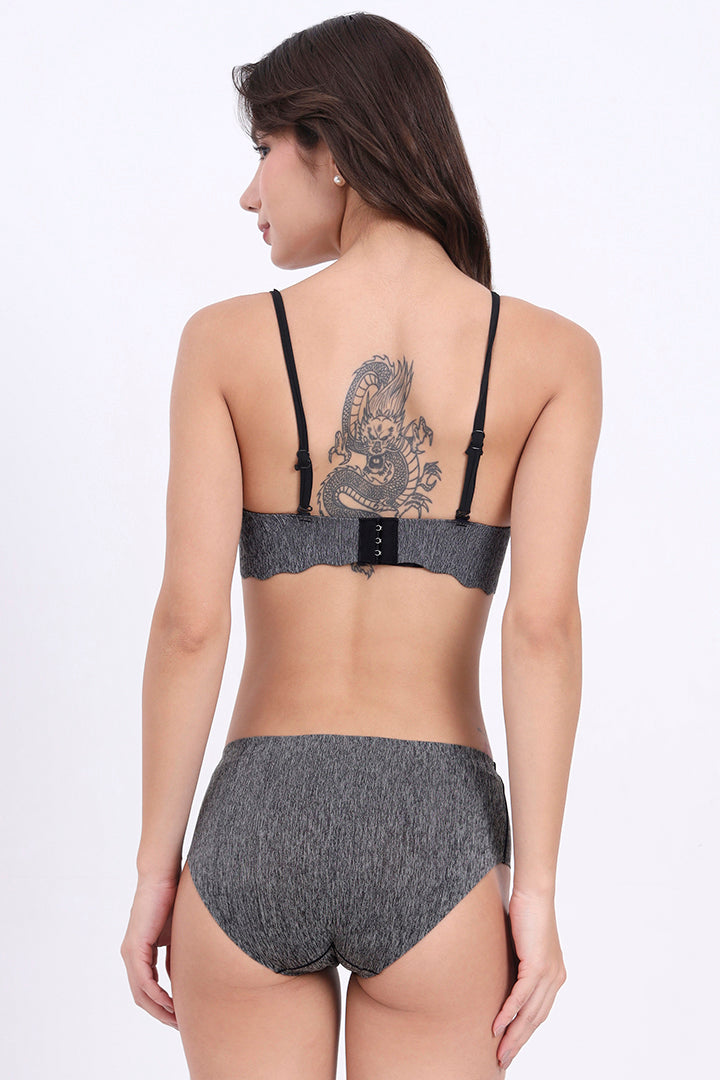 AXTZH Lace-Up Front Seamless Bra XB0238-GRYML-CP301