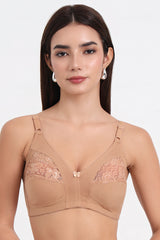 VONZZO BRACA2001 - COTTON HALF LACY CUPS FULL COVERAGE NON-PADDED BRA