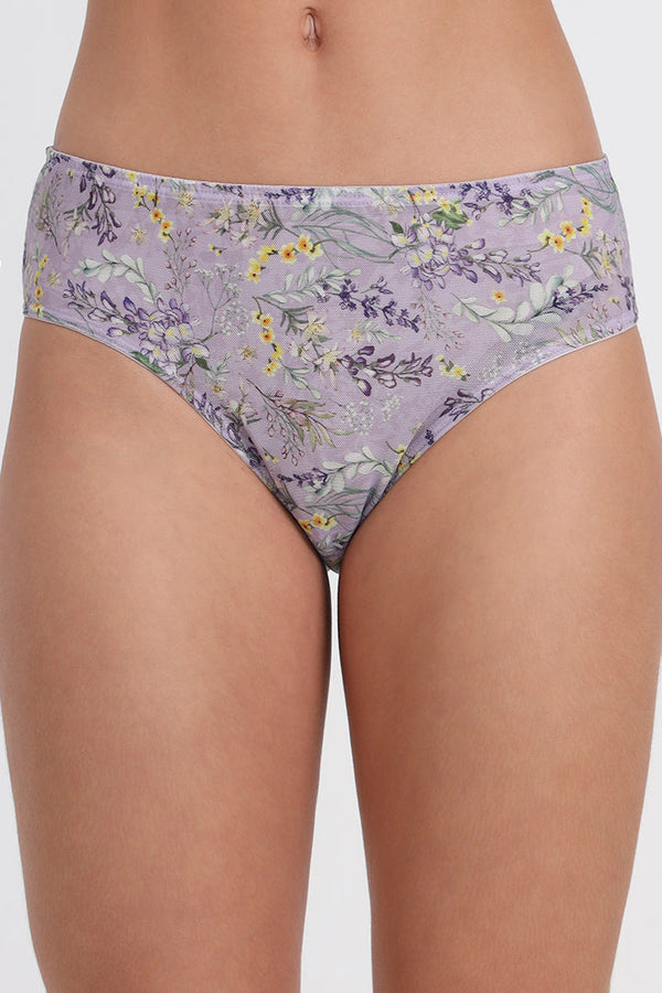 ENAMOR PANTY P130 Floral Print Mid-Rise Briefs -WISTERIA PRINT