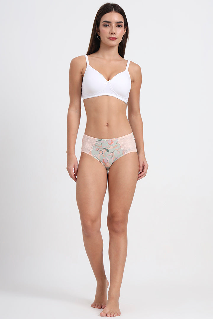 TRIUMPH PANTY 756I597 Printed High-Waist Brief with Lace Side Panels