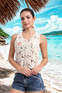AXTZH Coastal Crochet Beachwear Tank Top XBWTANK0180IY