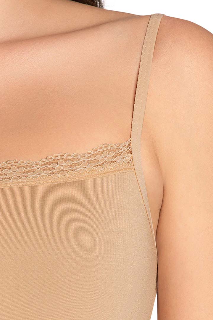 AMANTE LIN82801 Hazelnut Modal Lace Camisole