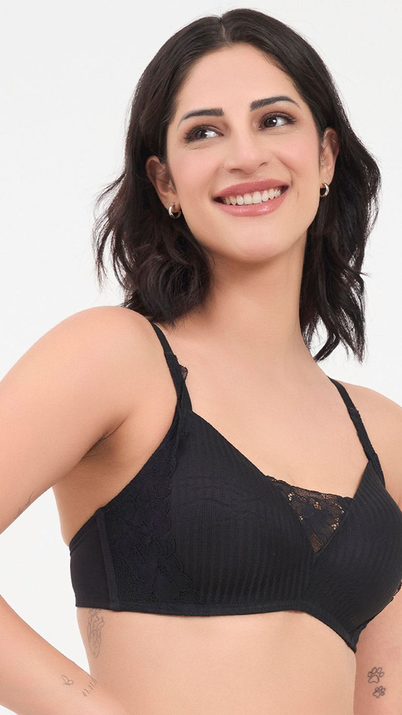 Triumph Black Peony Lace Everyday Comfort Bra