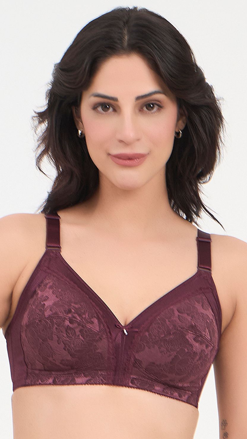 Triumph Mauve Non-Wired Rose Pattern Mature Bra