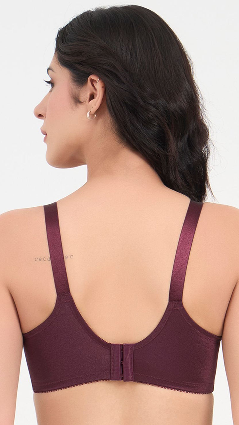 Triumph Mauve Non-Wired Rose Pattern Mature Bra