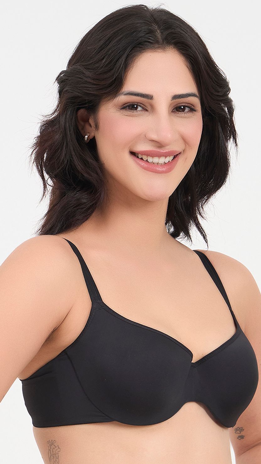 Triumph Black Wired Half Cup Padded Push Up Bra