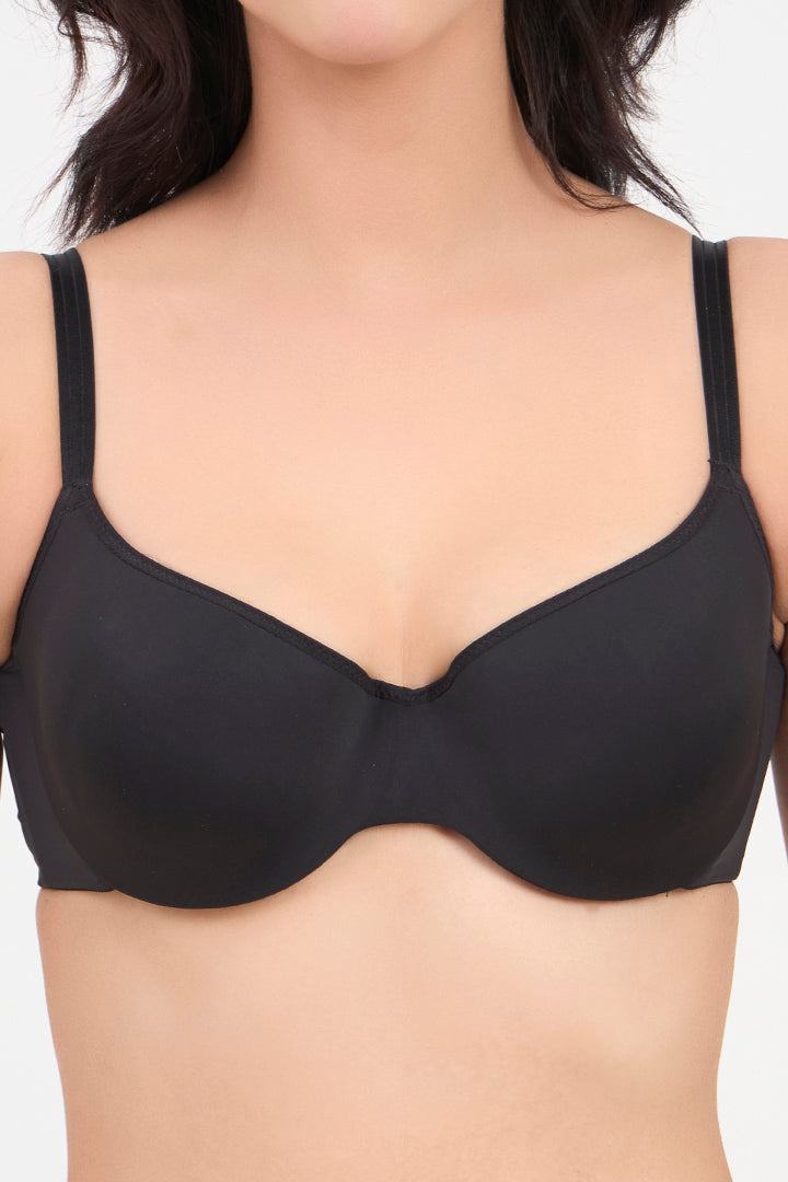 TRIUMPH BRA-123I321 Soft Touch Half Cup Wired Push Up Bra -BLACK