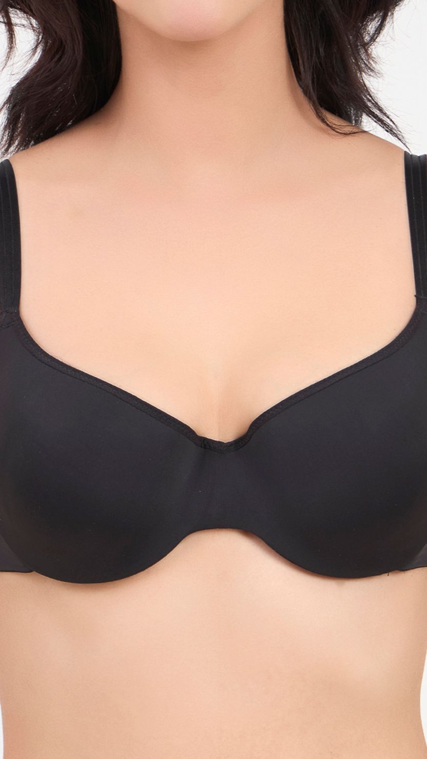Triumph Black Wired Half Cup Padded Push Up Bra