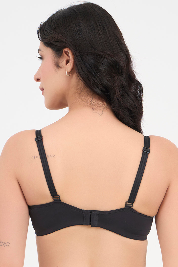 TRIUMPH BRA-123I321 Soft Touch Half Cup Wired Push Up Bra -BLACK