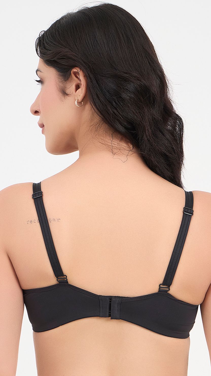 Triumph Black Wired Half Cup Padded Push Up Bra