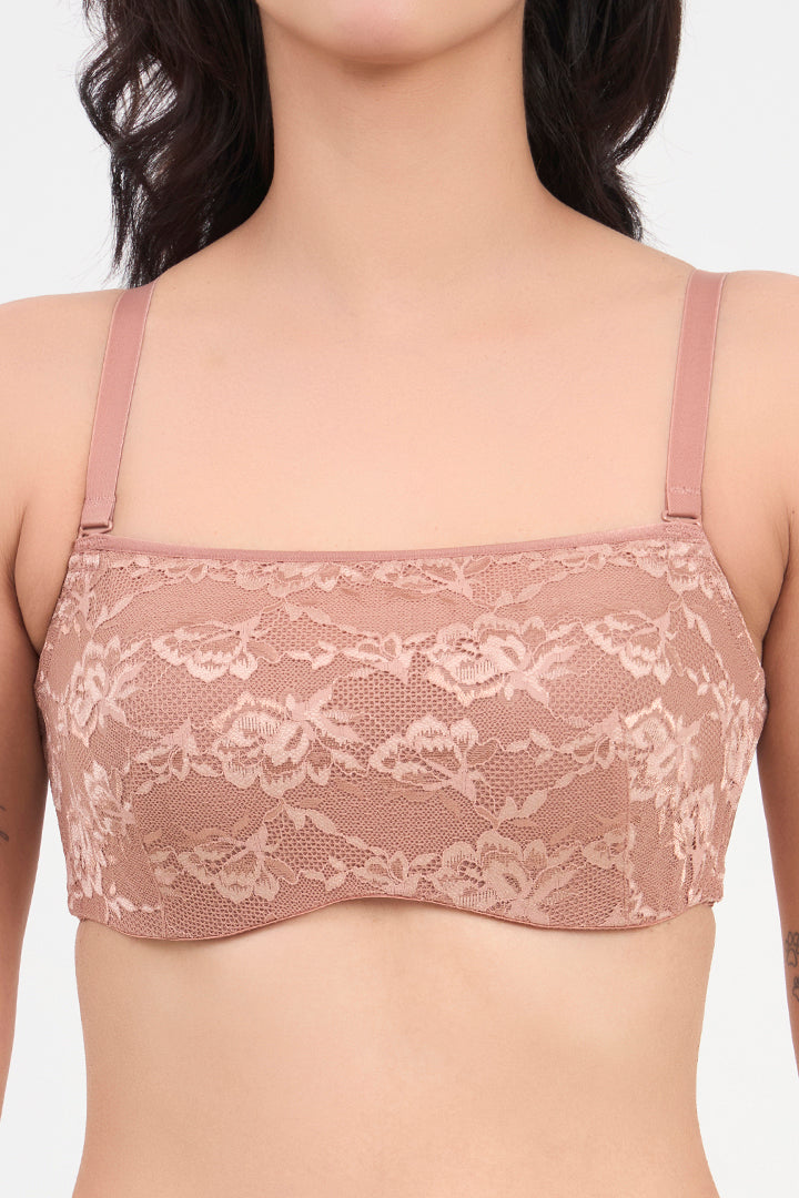 TRIUMPH-123I283 New Lace Bandeau Bra Padded Wired