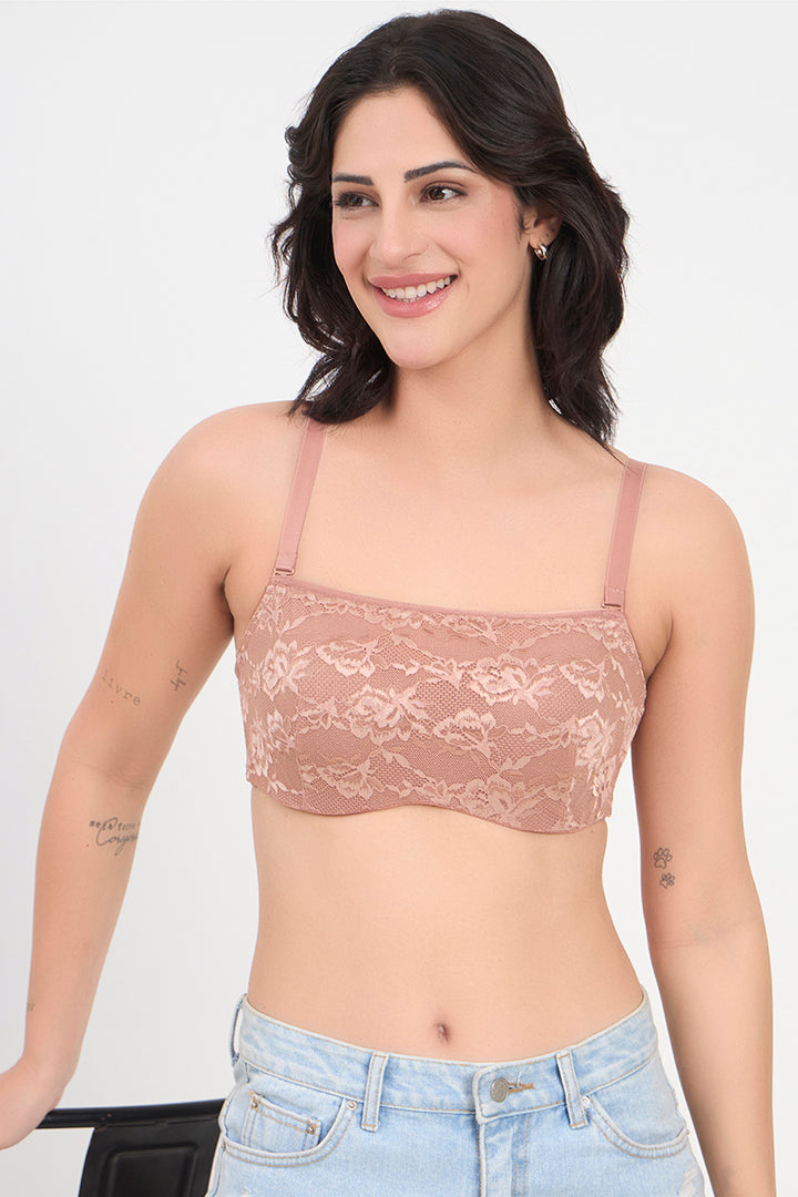 Triumph-123I283 New Lace Bandeau Bra Padded Wired