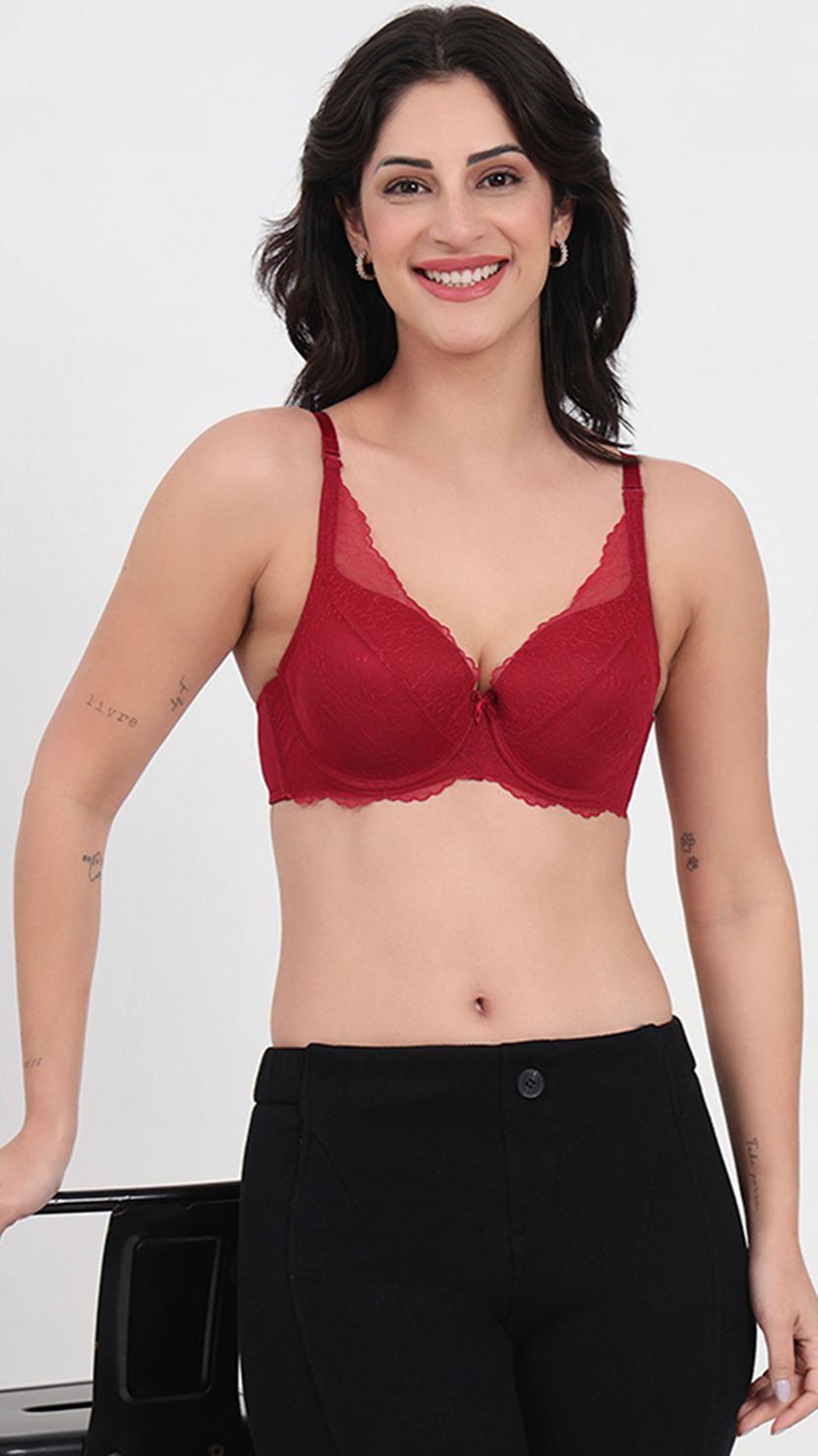 Triumph Scarlet Sheer Lace Plunge Underwired Bra