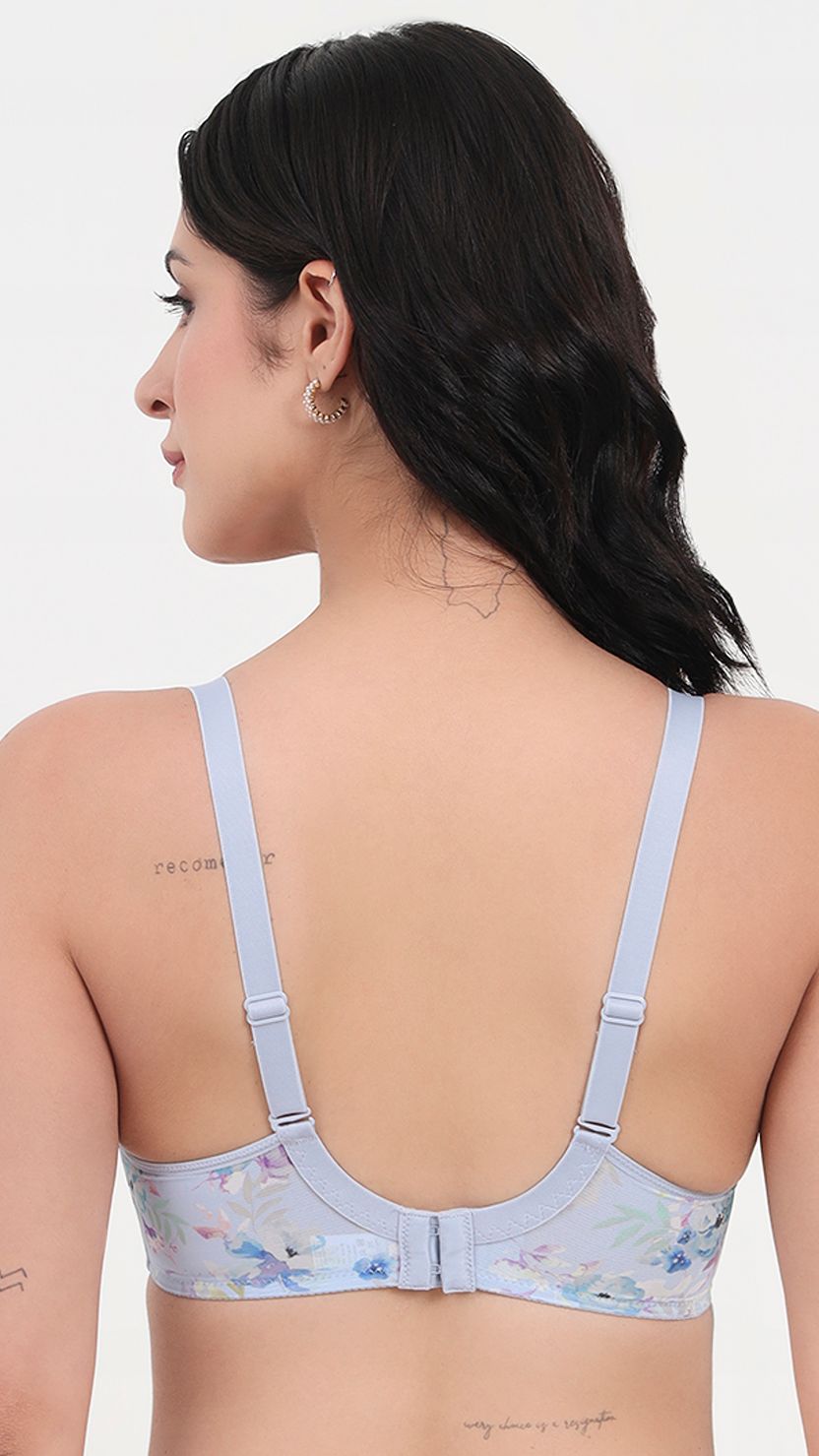 Triumph Blue Morning Bloom Underwired Lightly Padded T-Shirt Bra