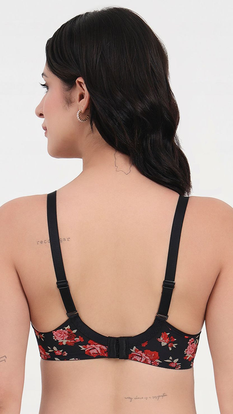 Triumph Black Morning Bloom Underwired Lightly Padded T-Shirt Bra