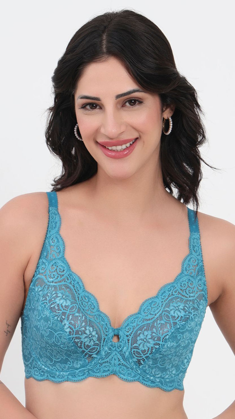 Triumph Blue Modern Lace Underwired Non-Padded Bra