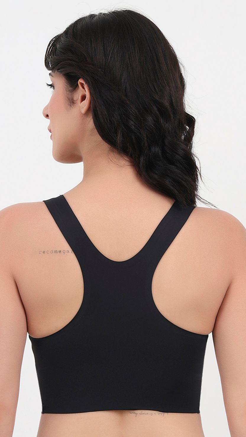 Triumph Seamless Black Sports Full Coverage Bra