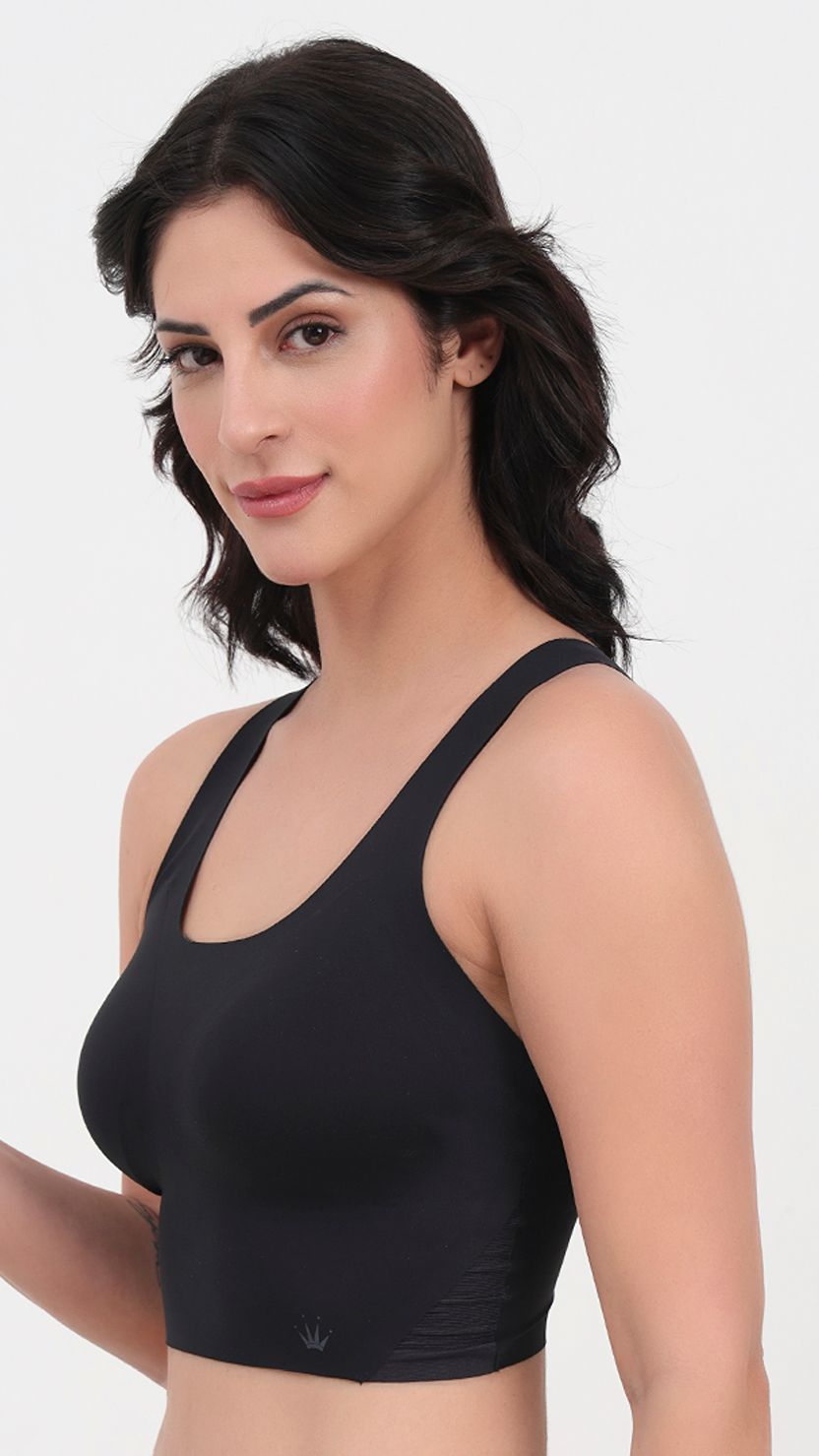 Triumph Seamless Black Sports Full Coverage Bra