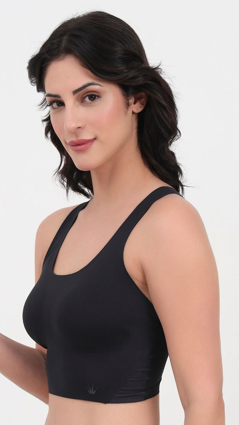 Triumph Seamless Black Sports Full Coverage Bra