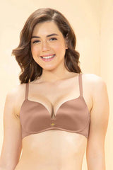 AMANTE BRA -BRA103201-MACAROON Elevate Curves Padded Non-Wired Push-up Bra