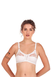 VONZZO BRACA2001 - COTTON HALF LACY CUPS FULL COVERAGE NON-PADDED BRA