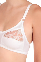 VONZZO BRACA2001 - COTTON HALF LACY CUPS FULL COVERAGE NON-PADDED BRA