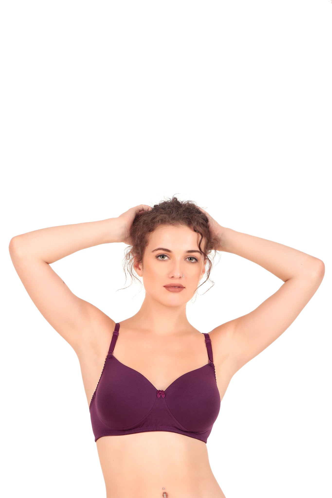 VONZZO BRACC1001 LIGHTLY PADDED WIREFREE FULL COVERAGE T SHIRT BRA