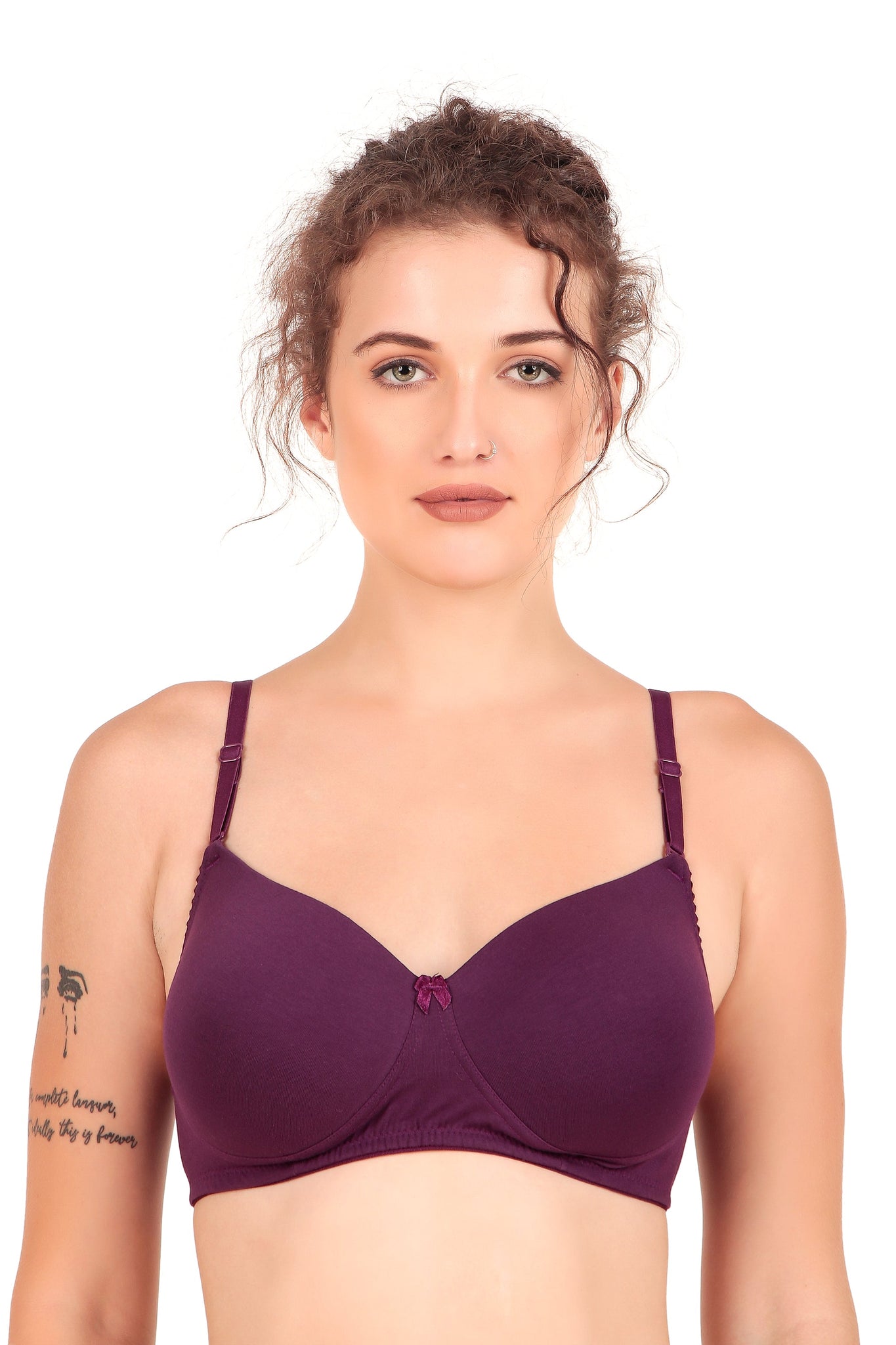 VONZZO BRACC1001 LIGHTLY PADDED WIREFREE FULL COVERAGE T SHIRT BRA