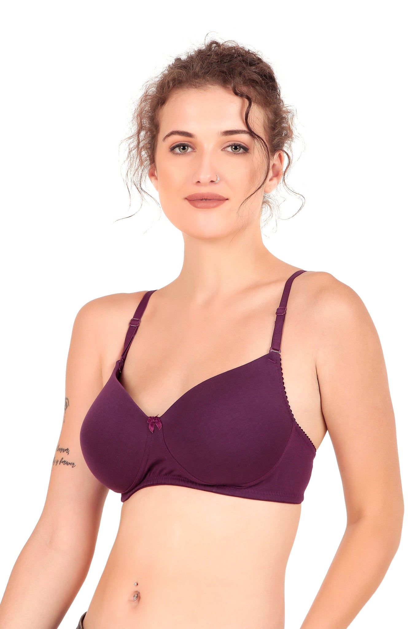 VONZZO BRACC1001 LIGHTLY PADDED WIREFREE FULL COVERAGE T SHIRT BRA