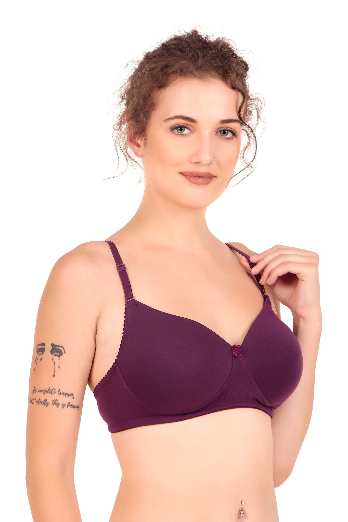 VONZZO BRACC1001 LIGHTLY PADDED WIREFREE FULL COVERAGE T SHIRT BRA