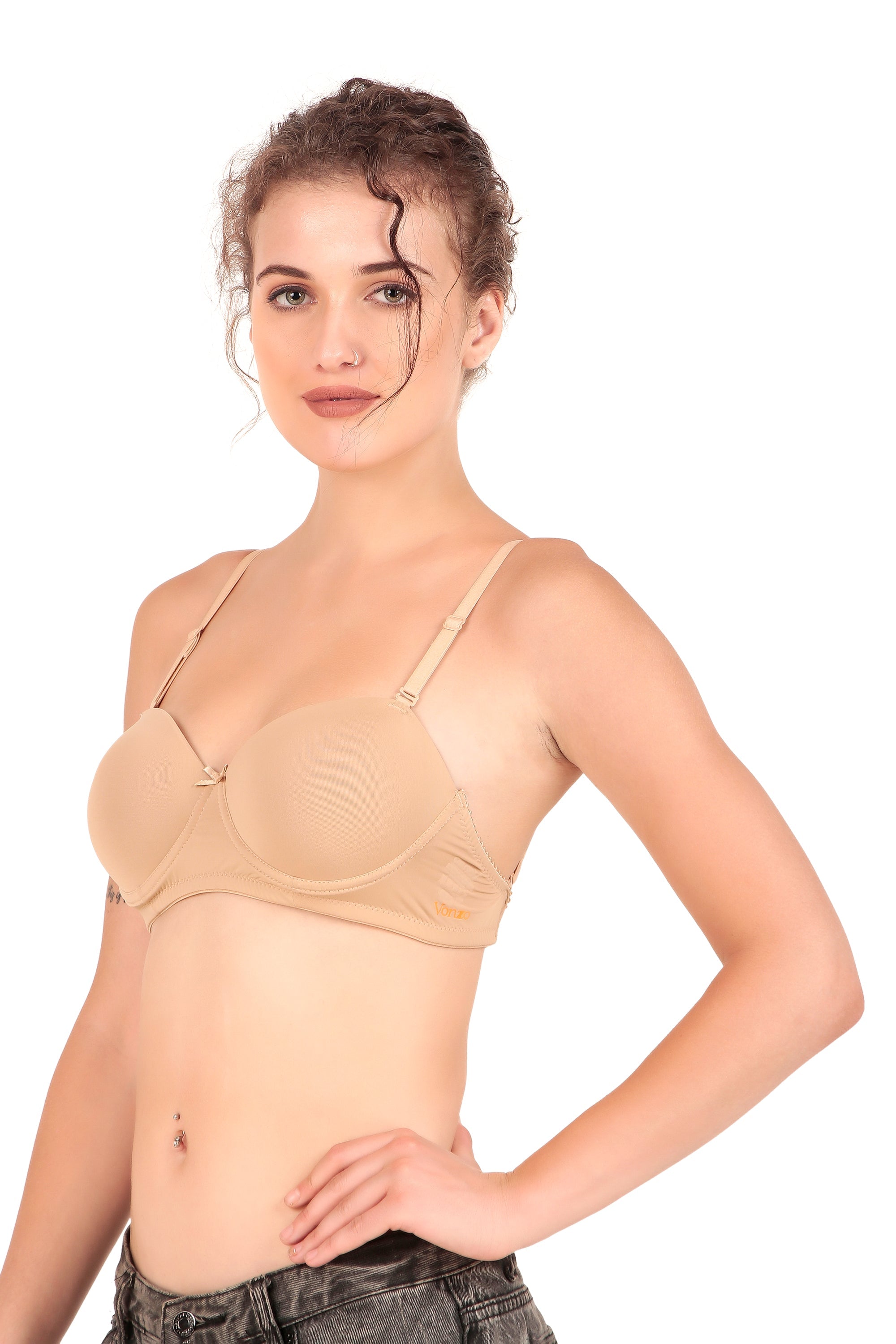 VONZZO BRAPE4001 - UNDERWIRED LIGHTLY PADDED BACKLESS T-SHIRT BRA