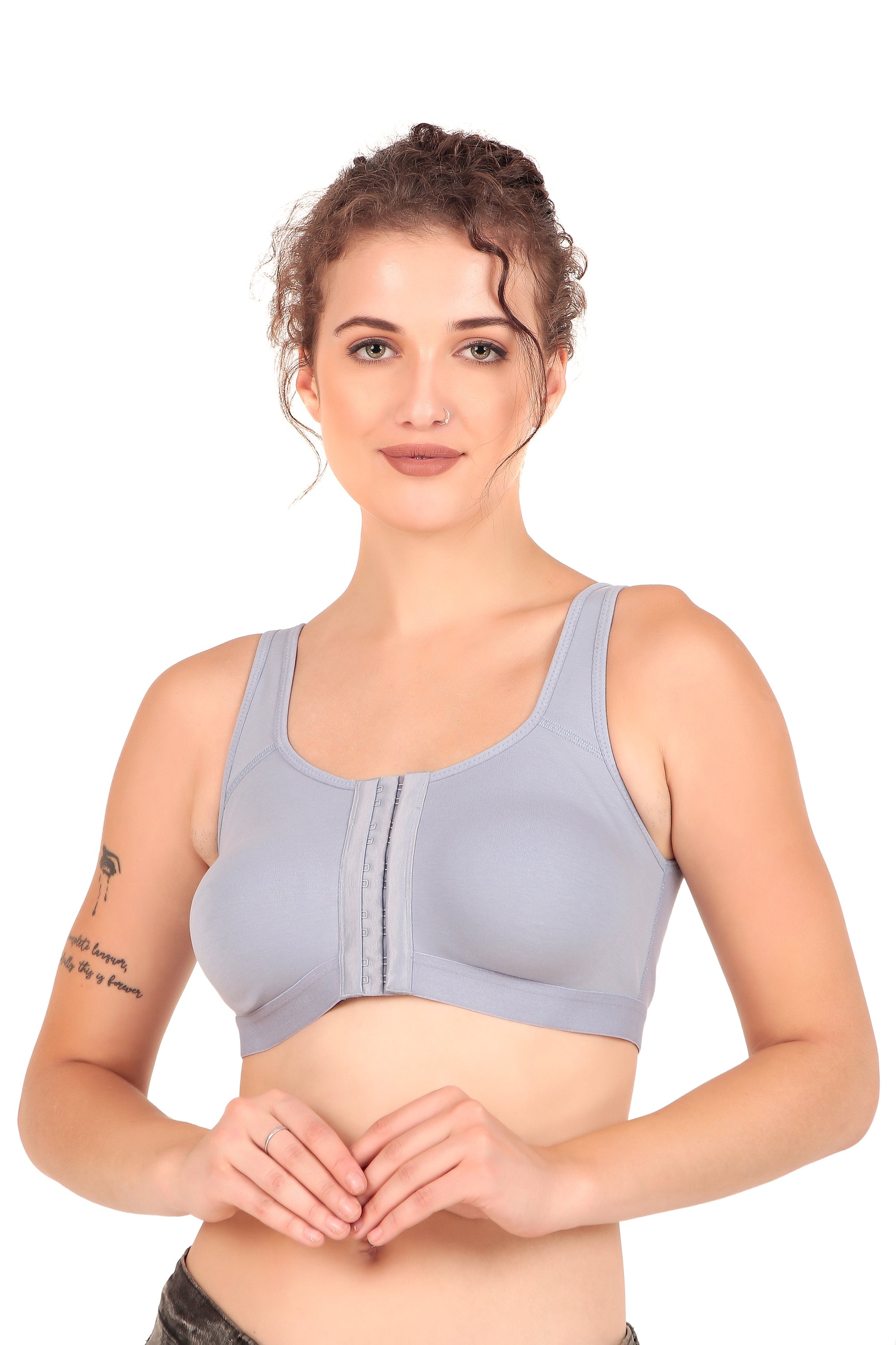 SLUUW SB004 - NON-PADDED NON-WIRED EVERYDAY FRONT CLOSURE MINIMIZER BRA