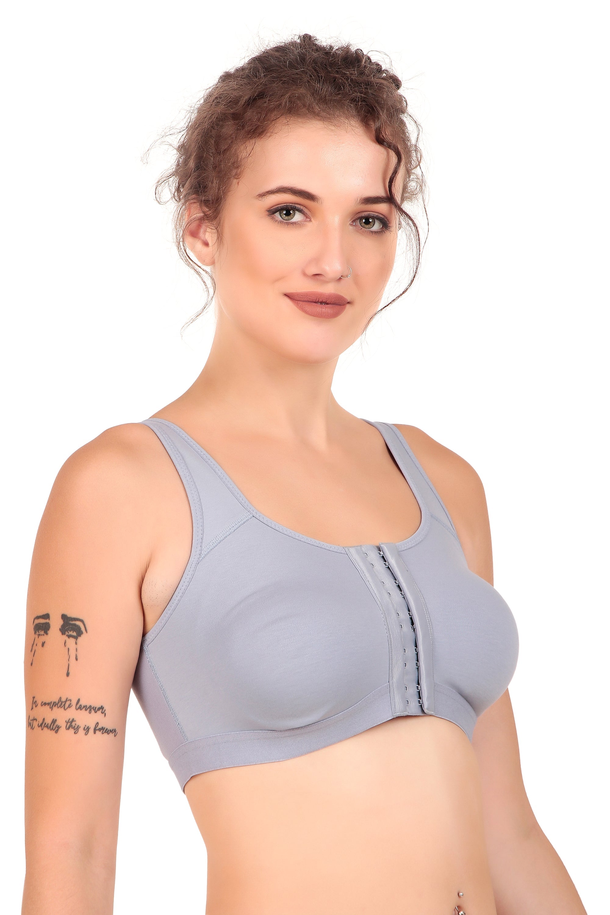 SLUUW SB004 - NON-PADDED NON-WIRED EVERYDAY FRONT CLOSURE MINIMIZER BRA