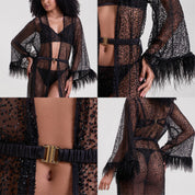 Mysthelle MIDNIGHT GLOW EMBELLISHED SHEER ROBE WITH BELT