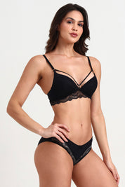 AXTZH Sheer Lace Edge Panty AP9001-BLACK