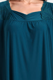 AXTZH Comfortable Two-Piece Nightwear Set for Women with Relaxed Top and Easy-Fit Bottoms X8010-PINE-C9M