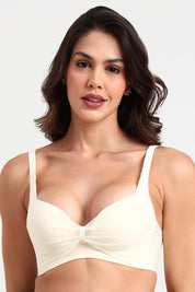 AXTZH Beautifully Designed Push-Up Bra for Women with Elegant Detailing and Everyday Comfort X2510-IVORY-CP402