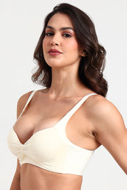 AXTZH Beautifully Designed Push-Up Bra for Women with Elegant Detailing and Everyday Comfort X2510-IVORY-CP402