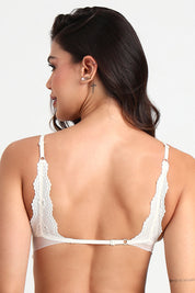 BELLAGIO Modern Sheer Strappy Bra with Comfortable Fit and Sensual Appeal BB9509-IVORY-CN022