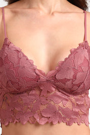 AXTZH BRA Delicate Lace Bralette for Women with Intricate Detailing and Comfortable Fit X6609-MARSALA-CN124