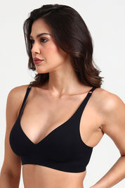 BELLAGIO  Seamless Everyday Bra with Soft Support and Smooth Finish for Women BB0811-BLACK-CC101