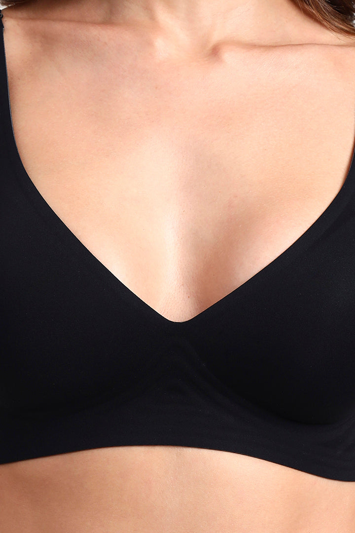 BELLAGIO  Seamless Everyday Bra with Soft Support and Smooth Finish for Women BB0811-BLACK-CC101