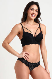 AXTZH Women’s Lingerie Bra Designed for Comfort, Allure, and Feminine Style SPECIAL AB3102-BLACK-DN102